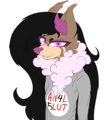 anthro black_hair clothing female fluffy fluffy_ears front_view fur grin hair inner_ear_fluff looking_at_viewer neck_tuft pink_eyes smile solo tan_body tan_fur tuft seuchenkater lotus_(seuchenkater) puffel alpha_channel