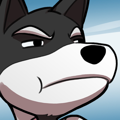 abstract_background anthro close-up male solo cubewatermelon undertale undertale_(series) doggo_(undertale) canid canine canis domestic_dog mammal 1:1 headshot_portrait icon low_res portrait reaction_image