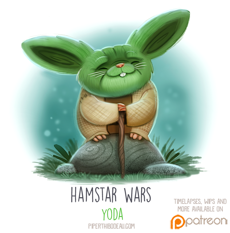 anthro buckteeth cane clothed clothing eyes_closed fur grass green_body green_fur humor male plant pun rock simple_background solo teeth whiskers white_background piper_thibodeau star_wars yoda cricetid hamster mammal rodent digital_media_(artwork) digital_painting_(artwork)