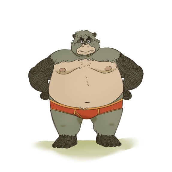 anthro belly big_belly bulge clothing kemono male moobs navel nipples overweight overweight_male simple_background solo underwear tarozato ghibli pom_poko gonta_takagamori canid canine mammal raccoon_dog tanuki 2023