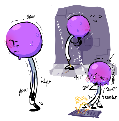 bodily_fluids crying desperation female genital_fluids genitals omorashi peeing pussy shaking shivering solo sweat tears trembling urine watersports wetting kint battle_for_dream_island object_shows lollipop_(bfdi) animate_inanimate low_res