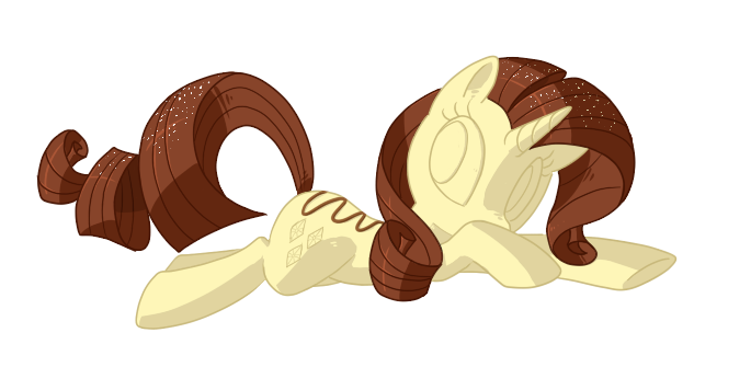 candy chocolate chocolate_sauce cutie_mark dessert female feral food horn quadruped simple_background solo sprinkles tail white_background white_chocolate reuniclus_(artist) friendship_is_magic hasbro my_little_pony mythology rarity_(mlp) equid equine mammal mythological_creature mythological_equine unicorn