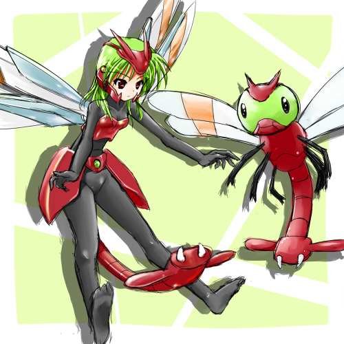 alternate_species clothing cosplay costume duo female feral green_hair hair humanoidized insect_wings pokemon_costume pokemorph wings ranphafranboise nintendo pokemon animal_humanoid arthropod arthropod_humanoid generation_2_pokemon humanoid insect insect_humanoid pokemon_(species) pokemon_humanoid yanma 1:1 low_res