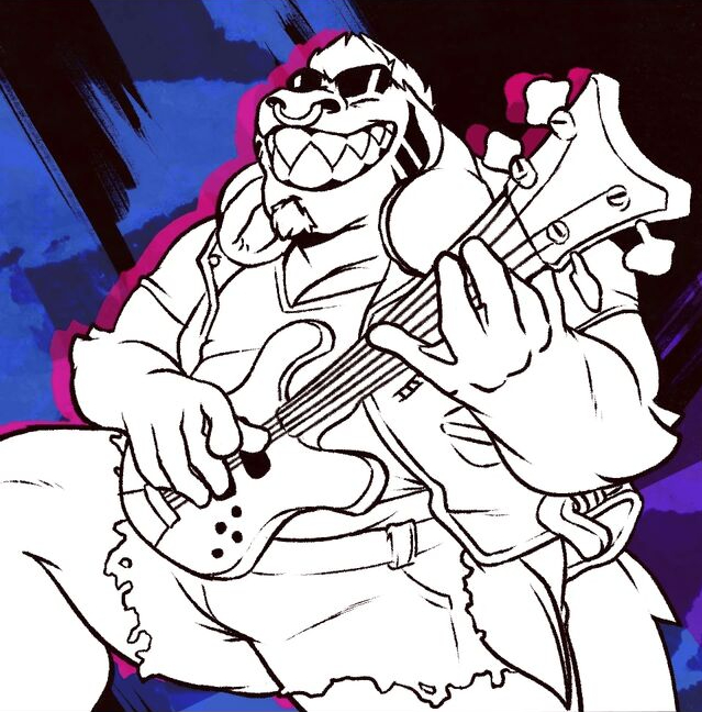 5_fingers abstract_background anthro bass_guitar bottomwear clothing electronics eyewear facial_hair facial_piercing fingers goatee guitar hair headphones headphones_around_neck jacket male musical_instrument nose_piercing nose_ring piercing playing_bass playing_music plucked_string_instrument ring_piercing sharp_teeth shirt short_hair shorts smile solo string_instrument sunglasses tail teeth topwear zigzag_teeth captain_nikko burrows_(captain_nikko) gabriel_(captain_nikko) fish marine shark monochrome portrait three-quarter_portrait