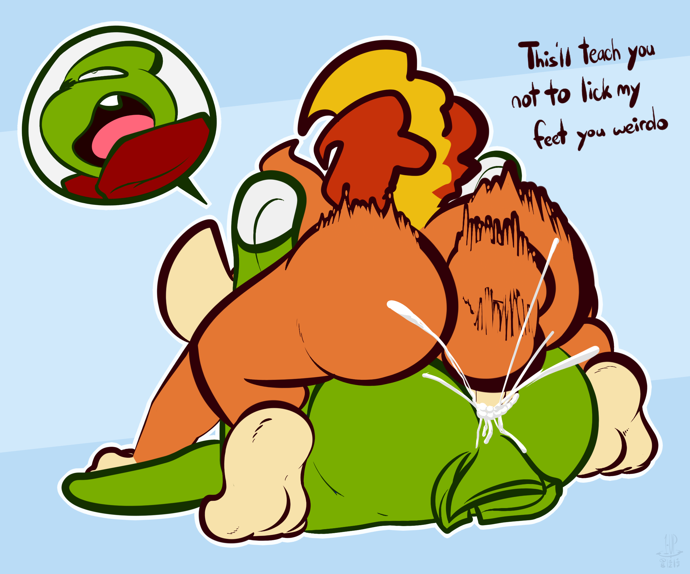 Tails Tickle Yoshi. 