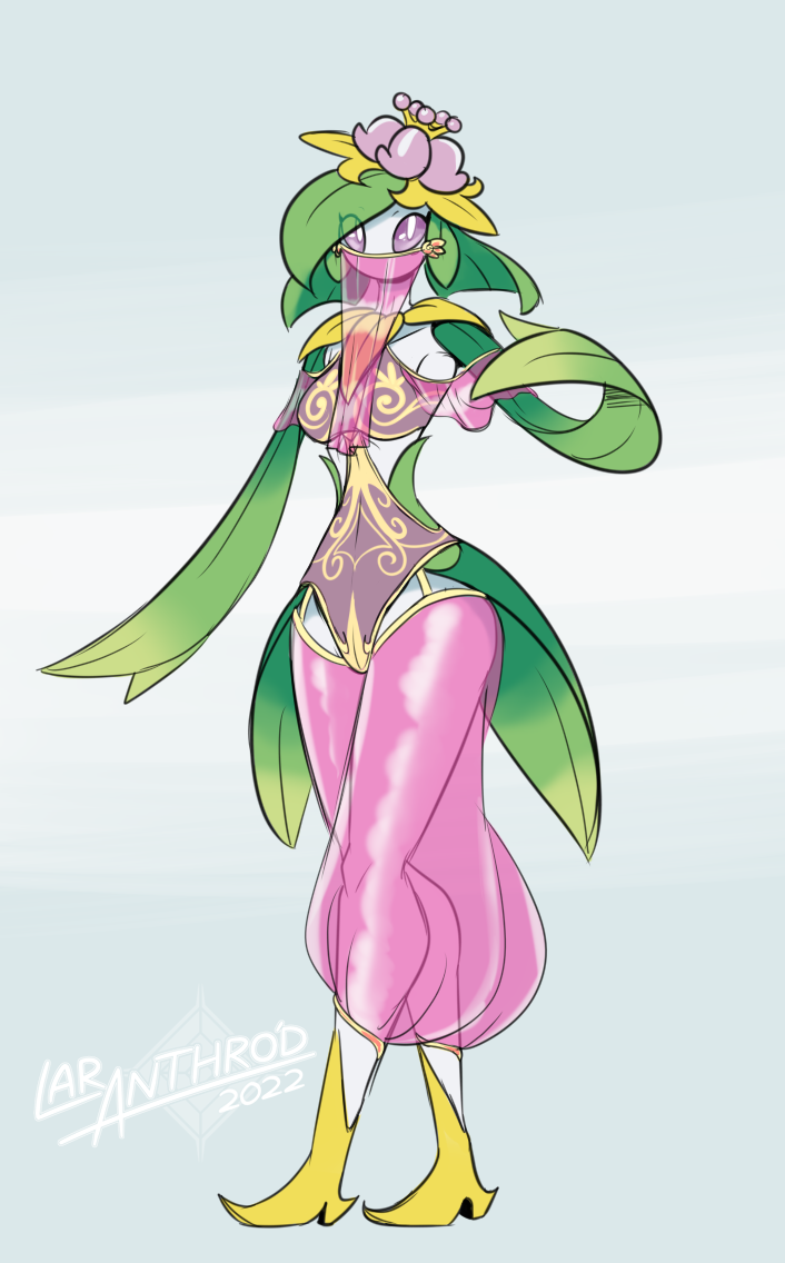 arabian clothed clothing dancer_outfit female harem_outfit leaf leaf_arms looking_at_viewer number pokemorph pseudo_hair simple_background solo standing text veil latiar nintendo pokemon julija_(latiar) generation_8_pokemon hisuian_form hisuian_lilligant humanoid pokemon_(species) regional_form_(pokemon) 2022 artist_name digital_media_(artwork) english_text