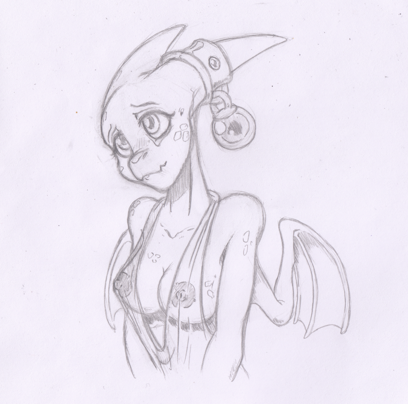 anthro areola blush blush_lines breasts clothing female horn horn_jewelry horn_ring jewelry markings membrane_(anatomy) membranous_wings ring_(jewelry) shy shy_expression solo translucent translucent_clothing wings geckone mythology ezmee dragon mythological_creature mythological_scalie scalie graphite_(artwork) sketch traditional_media_(artwork)