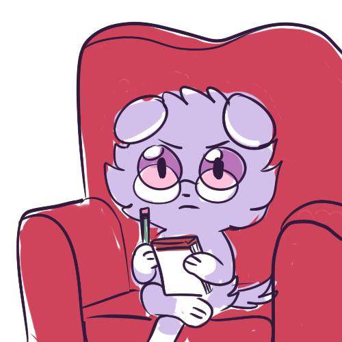 ambiguous_gender anthro black_nose chair crossed_legs eyebrows eyewear fur furniture glasses grey_body grey_fur holding_notebook holding_object holding_pencil mouth_closed notebook on_chair paws pencil_(object) pupils purple_eyes red_chair simple_background sitting sitting_on_chair solo tail therapist white_background flavia-elric nintendo pokemon yume_(flavia-elric) espurr generation_6_pokemon pokemon_(species) 1:1 2020 digital_media_(artwork) low_res female_(lore)