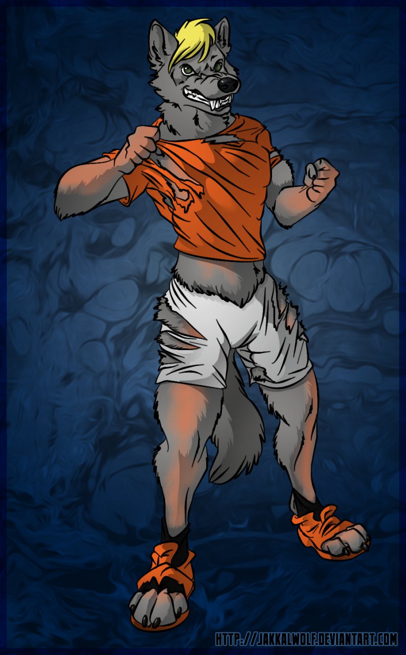 anthro bearing_fangs black_clothing black_footwear black_legwear black_nose black_socks blonde_hair blue_background bottomwear claws clothing digitigrade fangs footwear fur fur_growth green_eyes grey_body grey_fur growth hair human_to_anthro legwear male orange_clothing orange_footwear orange_shirt orange_shoes orange_topwear pale_skin paws ripping shirt shoe_burst shoes shorts simple_background smile socks solo species_transformation tearing_clothing tearing_own_clothing teeth topwear torn_bottomwear torn_clothing torn_footwear torn_legwear torn_shirt torn_shoes torn_shorts torn_socks torn_topwear transformation white_bottomwear white_clothing white_shorts wolf_tail jakkal mythology jay_(wolfboyjeff95) canid canine canis human humanoid mammal mythological_canine mythological_creature werecanid werecanine werecreature werewolf wolf hi_res