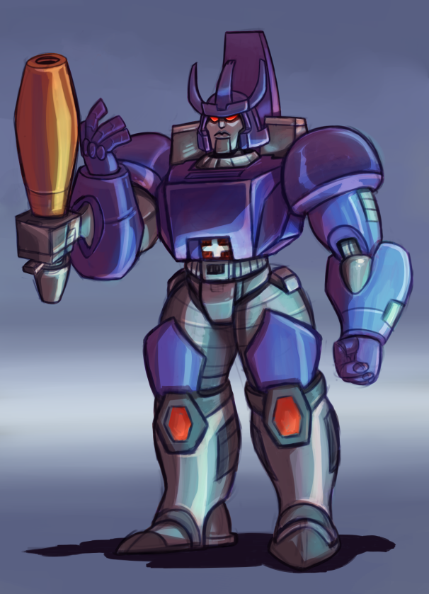 decepticon frown gun machine male not_furry ranged_weapon red_eyes simple_background solo standing weapon parallelpie hasbro takara_tomy transformers galvatron humanoid robot robot_humanoid unicronian digital_media_(artwork)