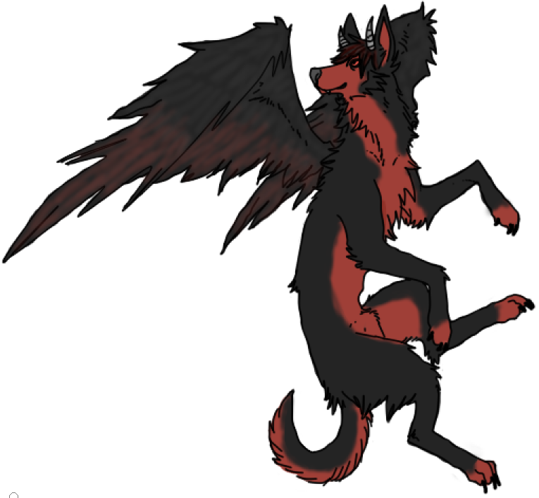 animal_genitalia digitigrade feathered_wings feathers feral genitals horn husky-wolf male quadruped sheath simple_background solo tail white_background wings awyeah_(artist) kelushan canid canine canis demon domestic_dog mammal