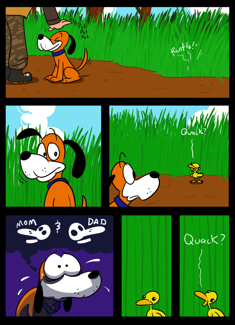 bone dialogue grass male plant skull text beapeabear duck_hunt nintendo super_smash_bros. duck_hunt_dog duck_hunt_duck anatid anseriform avian bird canid canine canis domestic_dog duck human mammal comic english_text