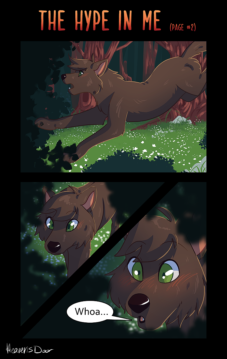 blush blush_lines brown_body brown_fur brown_nose dialogue eyebrows female feral forest fur grass green_eyes outside panel_skew plant solo speech_bubble tree heavensdoor rosie_(heavensdoor) canid canine canis mammal wolf 2022 comic digital_drawing_(artwork) digital_media_(artwork)