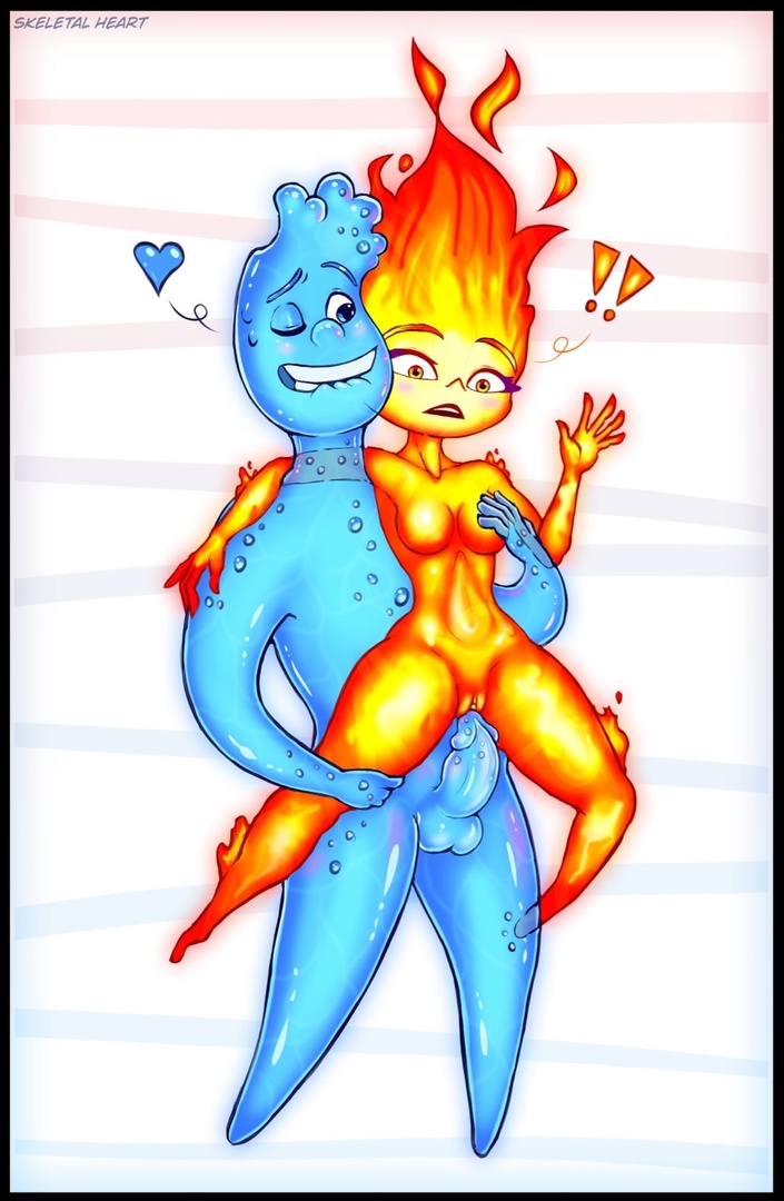 blue_eyes breasts female fire flaming_hair genitals gradient_background liquid_hair male not_furry nude orange_eyes penis pseudo_hair pussy sex simple_background water skeletalheart disney elemental_(pixar) pixar ember_lumen wade_ripple elemental_creature elemental_humanoid fire_creature fire_humanoid humanoid water_creature water_humanoid 2023