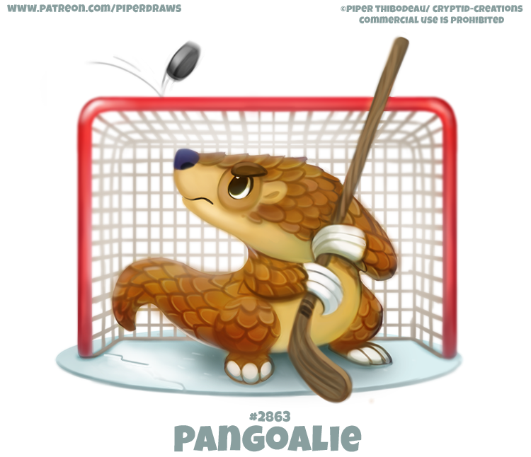 ambiguous_gender black_eyes brown_body brown_scales claws feral fur goalie hockey hockey_goal hockey_puck hockey_stick humor ice net pun scales simple_background solo sport tan_body tan_fur text visual_pun white_background piper_thibodeau mammal pangolin digital_media_(artwork) digital_painting_(artwork) english_text url