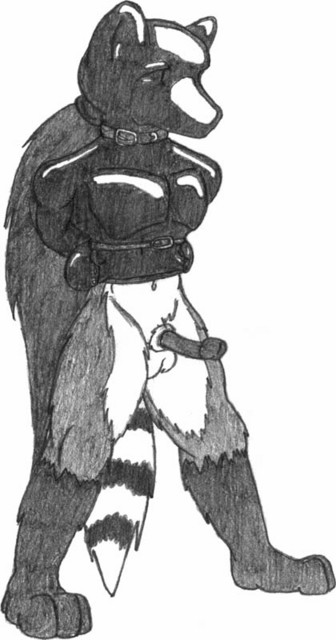 asphyxiation bdsm bondage bound breath_play butt hood hooded latex male restraints sensory_deprivation snuff solo straitjacket ebonyrubberwolf mammal procyonid raccoon 2007 graphite_(artwork) monochrome traditional_media_(artwork)