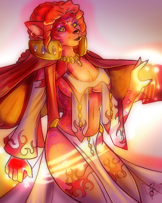 anthro dream energy_ball female fire hair magic red_hair revolution solo sorcery wovstah nicanightspots keizha cheetah deity felid feline mammal 4:5