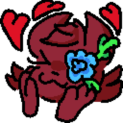 >_< anthro eyes_closed female flower hand_on_face happy head_tuft heart_symbol plant red_body rose_(flower) solo tuft iloveslutyshortstax rain_world videocult sarasul_(smolreapy) slugcat 1:1 alpha_channel