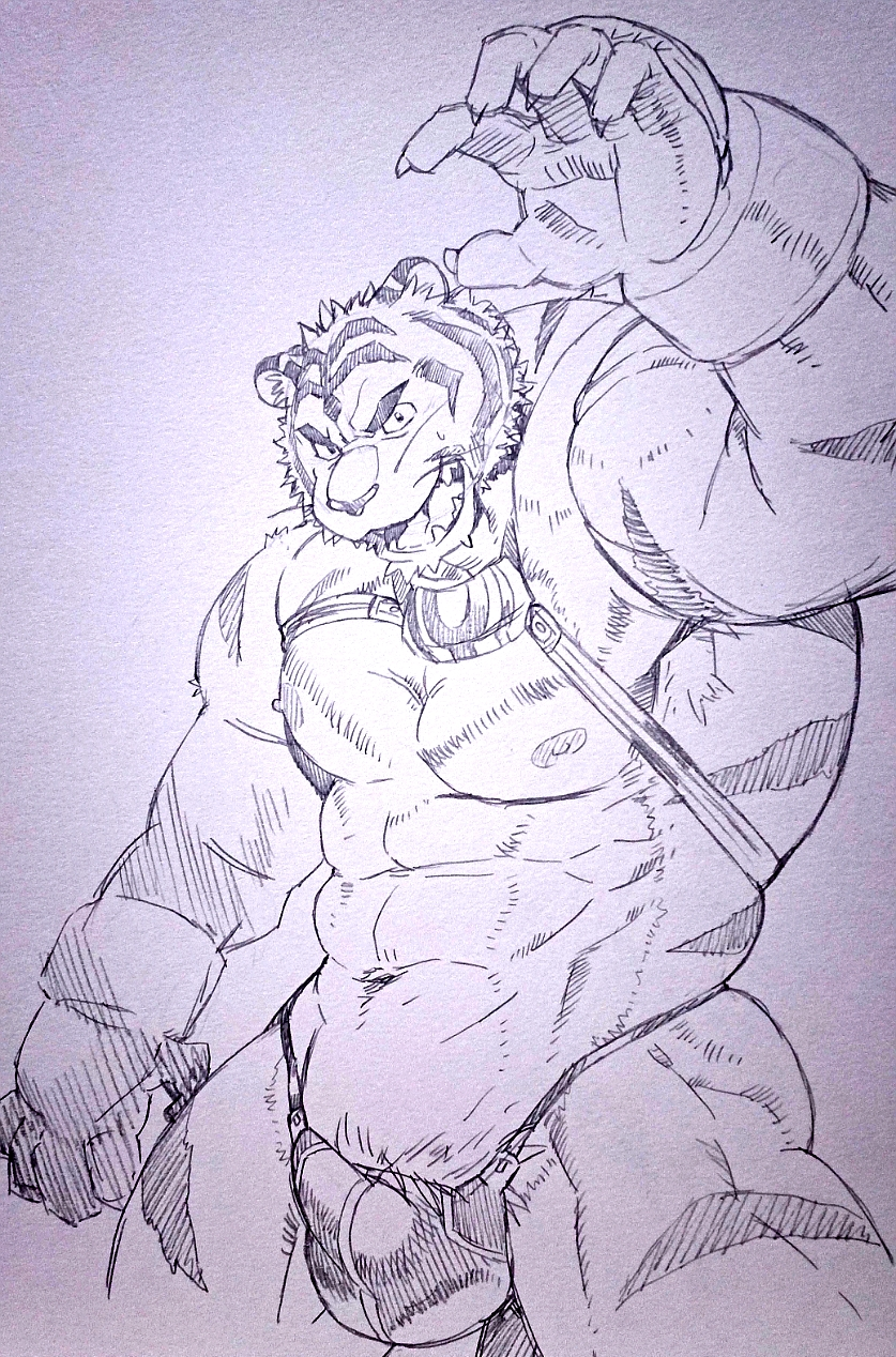 anthro barazoku bulge clothing humanoid_hands kemono male muscular muscular_male nipples pecs solo underwear kira_nerisu build_tiger build_tiger_(character) felid mammal pantherine tiger 2014 hi_res