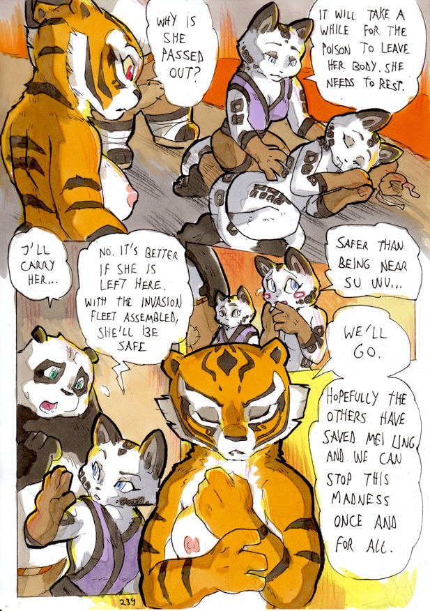 anthro areola big_breasts breasts clothed clothing dialogue erect_nipples female fur group male multicolored_body multicolored_fur nipples nude speech_bubble text daigaijin dreamworks kung_fu_panda ladies_of_the_shade master_po_ping master_tigress bear felid giant_panda leopard mammal pantherine snow_leopard tiger 2014 comic english_text painting_(artwork) traditional_media_(artwork) traditional_painting_(artwork) traditional_watercolor_(artwork) watercolor_(artwork)