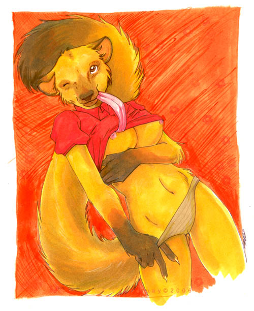 anthro border breast_rest breasts brown_eyes camel_toe clothed clothing clothing_lift clothing_pull exposed_breasts female front_view gloves_(marking) long_tail long_tongue looking_at_viewer markings one_eye_closed panties panty_pull partially_clothed prehensile_tongue raised_tail red_background shirt shirt_lift simple_background slim solo standing tail tongue topwear underwear underwear_pull white_border wink uaykan ridens kinkajou mammal procyonid 2006 portrait three-quarter_portrait traditional_media_(artwork)