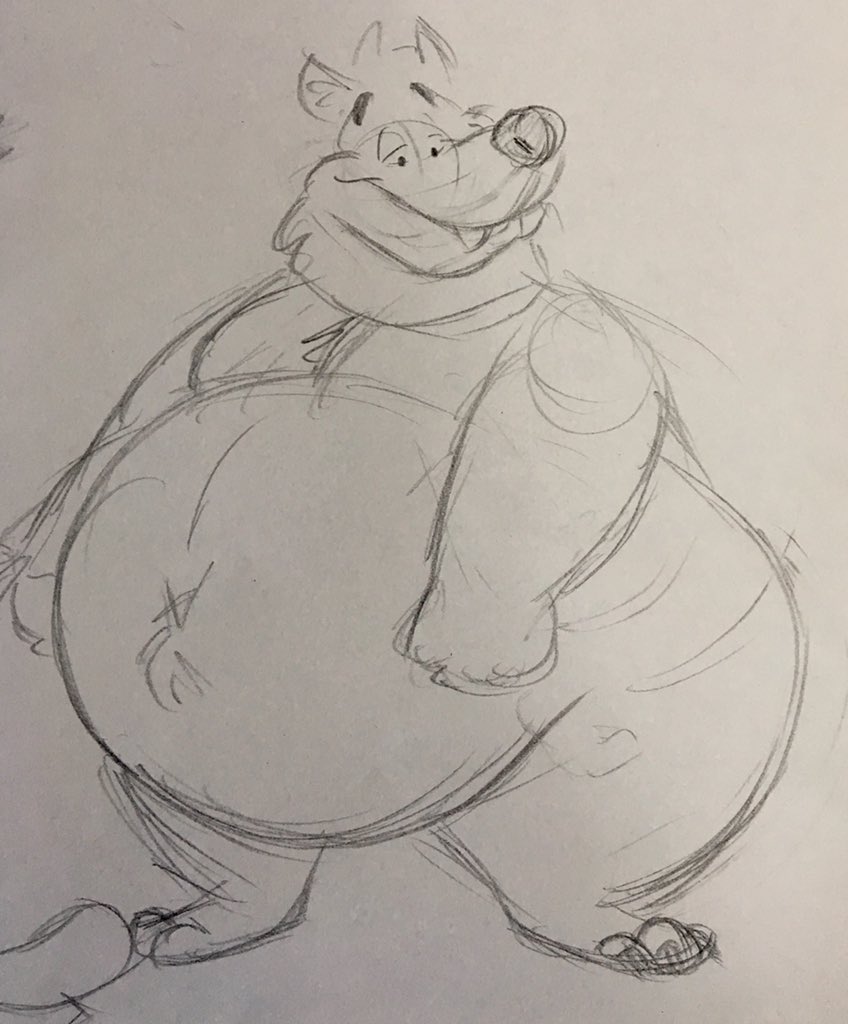 anthro belly big_belly fangs fist flossing fur half-closed_eyes looking_away male narrowed_eyes navel nude obese obese_anthro obese_male overweight overweight_anthro overweight_male smile solo standing teeth praceph canid canine canis mammal wolf 2019 sketch