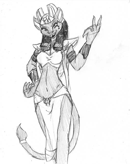 anthro biped breasts clothed clothing female hair looking_at_viewer open_mouth simple_background solo standing white_background patches_namaki disney disney's_aladdin mirage_(disney) domestic_cat felid feline felis mammal greyscale monochrome