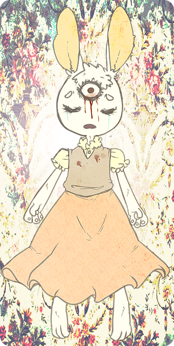 3_eyes 3_toes 4_fingers abstract_background anthro blood bodily_fluids bottomwear brown_clothing brown_topwear brown_vest clothed clothing crying_blood eyebrows eyelashes feet female fingers fully_clothed fur long_ears long_skirt multi_eye open_mouth orange_bottomwear orange_clothing orange_skirt pawpads red_eyes skirt solo tan_clothing tan_shirt tan_topwear toes topwear vest white_body white_fur momoparfait ruby_quest ruby_(rq) lagomorph leporid mammal rabbit 2013 2024 digital_media_(artwork) full-length_portrait portrait