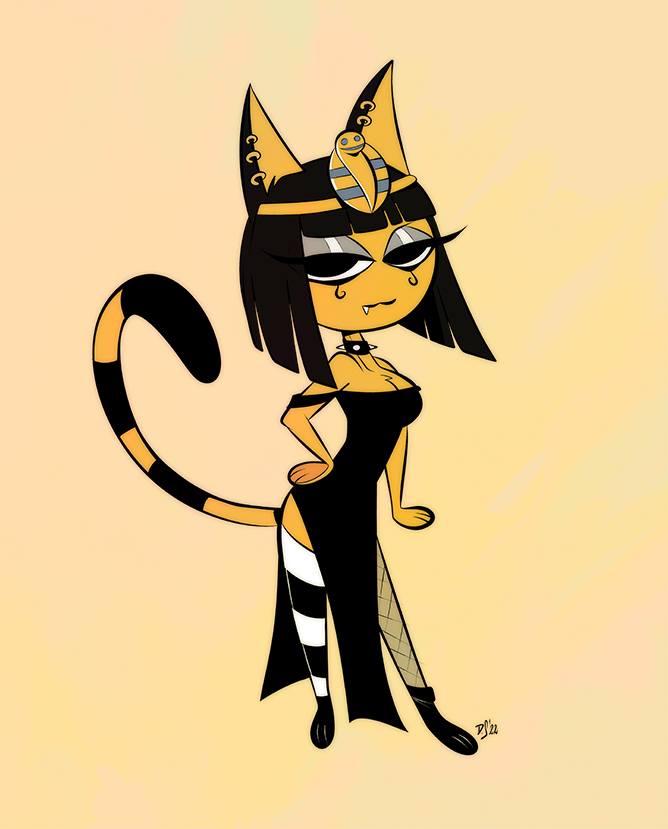 alternative_fashion anthro breasts clothed clothing collar ear_piercing ear_ring female fully_clothed goth medium_breasts piercing ring_piercing solo spiked_collar spikes toony themrock animal_crossing nintendo ankha_(animal_crossing) domestic_cat felid feline felis mammal digital_media_(artwork)