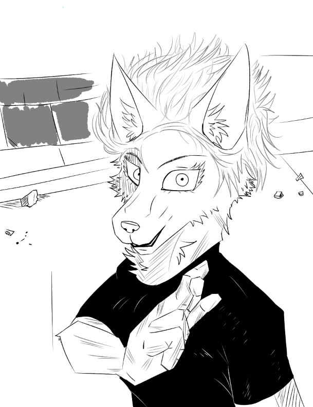 anthro datcyanguy male solo unknown_artist jujutsu_kaisen gojo_satoru canid canine canis mammal wolf