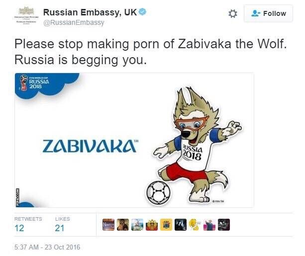 e621 anthro canine eyewear fifa goggles humor joke male mammal mascot russia russian soccer sport unknown_artist wolf world_cup zabivaka