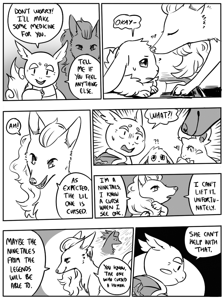 7_panel_comic ambiguous_gender anterior_nasal_aperture anthro biped black_eyes black_nose black_text bodily_fluids cheek_spots claws dialogue exclamation_point eyebrows eyes_closed feral finger_claws fluffy fluffy_tail fur group hair looking_at_another mouth_closed neck_tuft open_mouth paws pupils question_mark sharp_teeth sound_effects speech_bubble standing sweat sweatdrop tail talking_to_another teeth text tongue tuft white_sclera flavia-elric nintendo pokemon pokemon_mystery_dungeon spike_chunsoft bayani_(yapc) claire_(yapc) lux_(yapc) rayne_(yapc) eevee generation_1_pokemon nidoran nidoran♀ ninetales pokemon_(species) wartortle 2019 3:4 black_and_white comic digital_media_(artwork) english_text monochrome