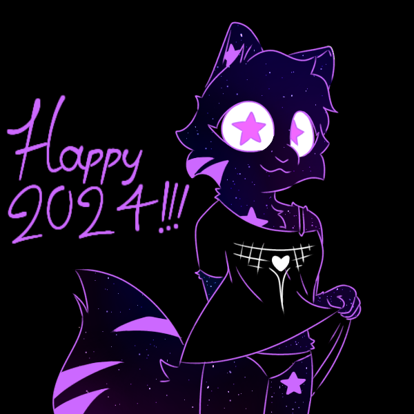 anthro black_background clothed clothing female holidays panties purple_eyes simple_background smile solo tail text underwear young young_anthro young_female dirtkat new_year new_year_2024 nova_(dirtkat) canid canine canis eldritch_being mammal wolf 1:1 digital_media_(artwork) english_text