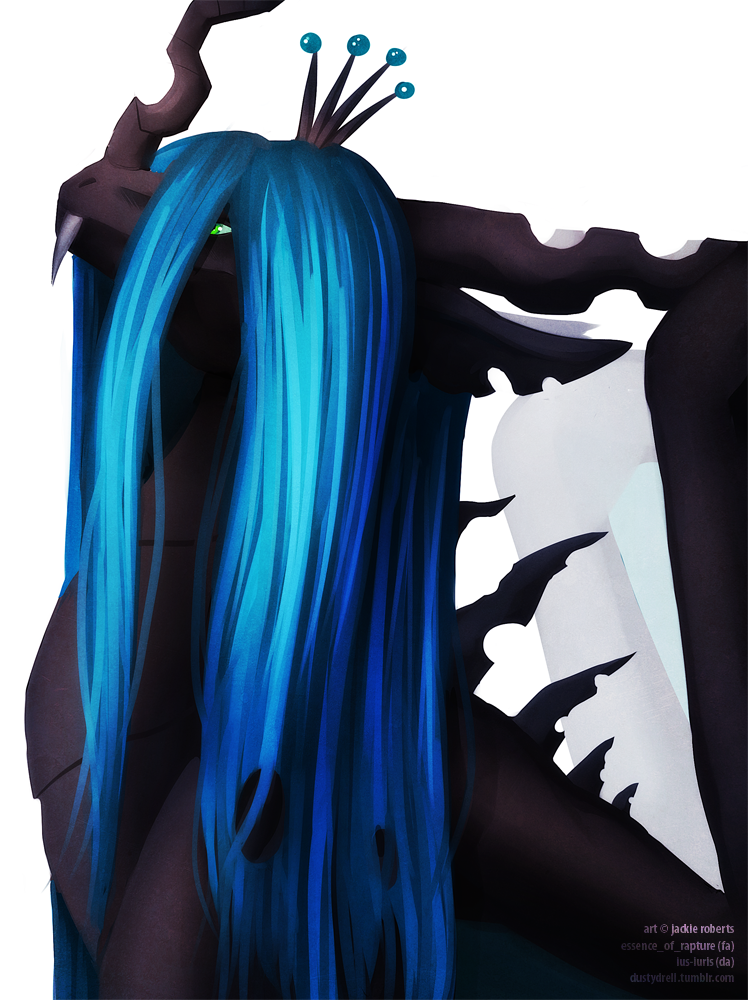 crown fangs female headgear horn queen royalty solo teeth essence_of_rapture ius-iuris friendship_is_magic hasbro my_little_pony mythology queen_chrysalis_(mlp) arthropod changeling dragon mythological_creature mythological_scalie reptile scalie