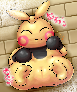 2_toes feet female genitals pussy smile solo text toes box_xod nintendo pokemon generation_3_pokemon makuhita pokemon_(species) 2011 5:6 digital_media_(artwork) japanese_text low_res oekaki