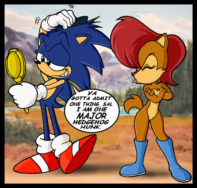 annoyed anthro blowing_raspberries boots brown_hair canon_couple clothing duo eyelashes female footwear hair making_faces male mirror pbbt pbbth shoes smile text tongue tongue_out vanity chadthecartoonnut archie_comics sega sonic_the_hedgehog_(archie) sonic_the_hedgehog_(comics) sonic_the_hedgehog_(series) sally_acorn sonic_the_hedgehog eulipotyphlan ground_squirrel hedgehog mammal rodent sciurid english_text