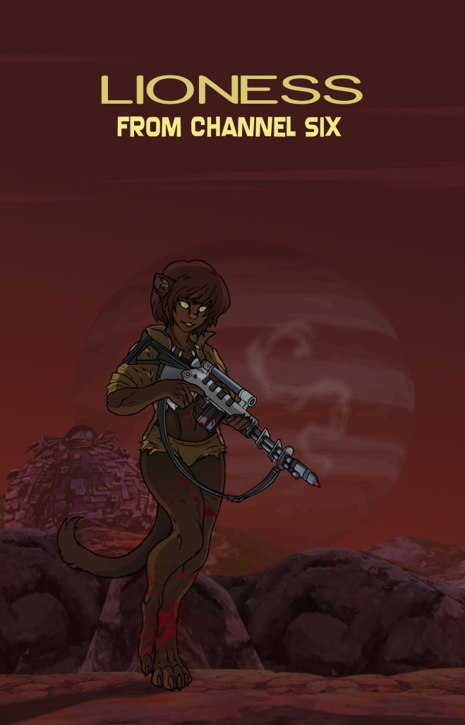 alternate_species anthro barefoot blaster blood blood_on_belly blood_on_body blood_on_leg bodily_fluids bottomwear brown_body brown_fur brown_hair clothed clothing cloud desert detailed_background digitigrade feet female fur furrification gun hair holding_gun holding_object holding_ranged_weapon holding_rifle holding_weapon hotpants jacket jewelry laser_gun laser_rifle looking_at_viewer minishorts necklace outside planet ranged_weapon red_lighting red_sky rifle rock running shorts skimpy sky smoke solo tail text topwear torn_bottomwear torn_clothing weapon yellow_eyes aleone teenage_mutant_ninja_turtles april_o'neil felid lion mammal pantherine english_text