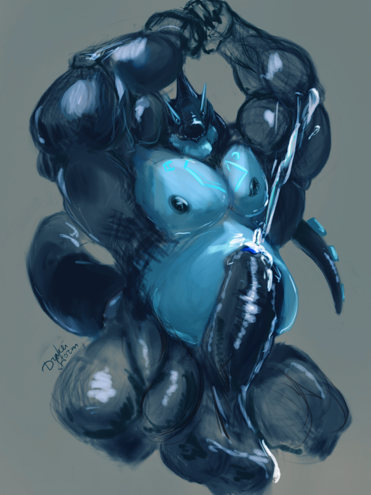 arm_above_head balls barazoku bodily_fluids cum cumshot ejaculation flexing genital_fluids genitals looking_at_viewer male musclegut muscular muscular_male nipples pecs penis raised_arm drakei nintendo pokemon generation_2_pokemon legendary_pokemon lugia pokemon_(species) sketch
