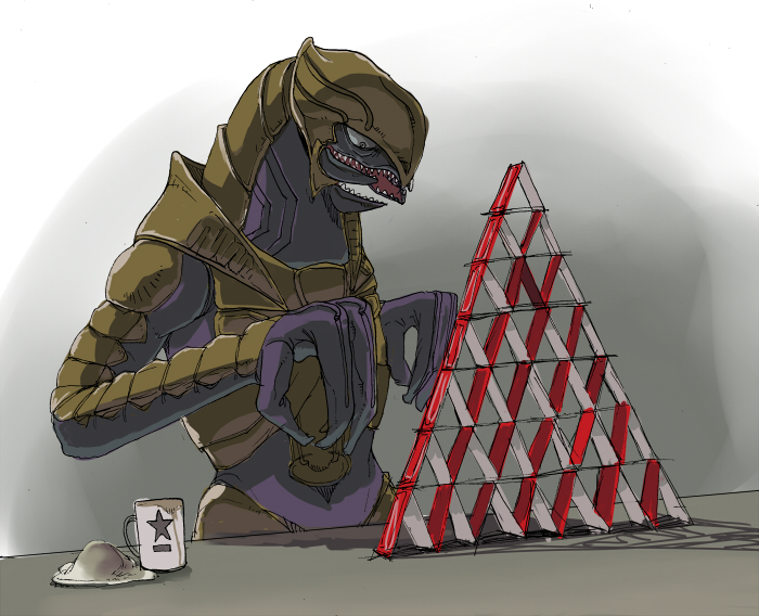 card coffee_mug house_of_cards male not_furry playing_card solo star setouchi halo_(series) microsoft xbox_game_studios arbiter_(halo) thel_'vadam alien sangheili 2009 lol_comments