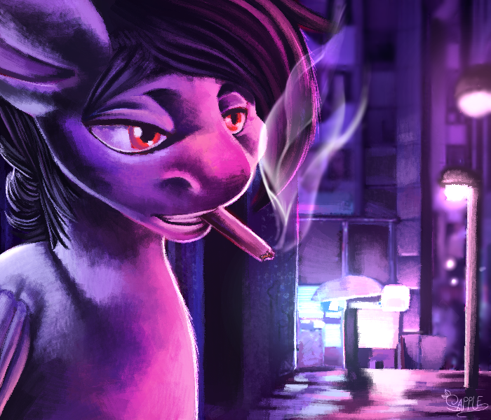 cigarette city fur male pink_light red_eyes solo wings sapple hasbro my_little_pony equid mammal 2018 digital_media_(artwork)