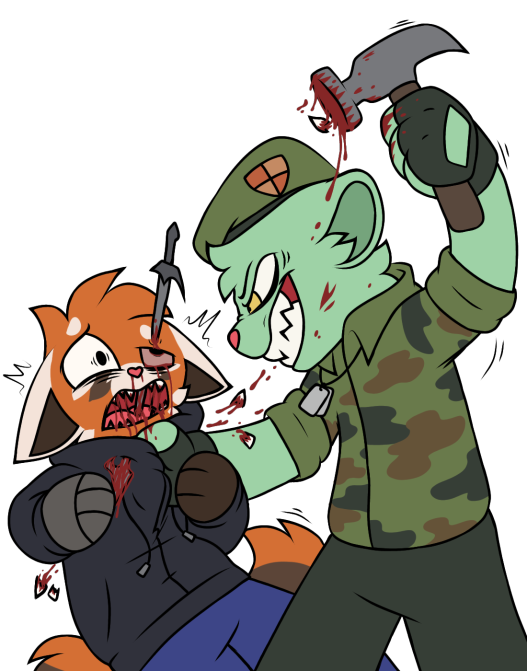 action_scene anthro black_clothing black_hoodie black_topwear clothing cybernetic_limb duo dying eye_injury eyebrows fire_poker fur gore green_body green_fur hammer holding_object holding_weapon hoodie horror_(expression) horror_(theme) imminent_death inner_ear_fluff killing male melee_weapon military military_clothing murderer orange_body orange_fur serial_killer shirt simple_background sword teeth tools tooth_removal topwear transparent_background tuft weapon pegacousin happy_tree_friends alyx_(not_odessa) flippy_(htf) fliqpy_(htf) ailurid bear mammal red_panda 2021 alpha_channel