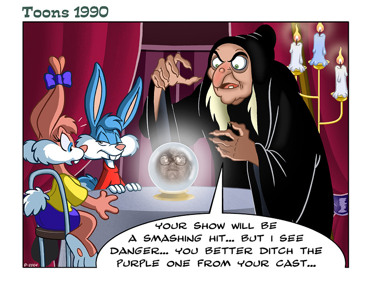 anthro buckteeth candle crone crystal_ball dialogue eyewear female fire fortune_telling fur glasses group hair magic_user male pink_body pink_fur ribbons teeth text white_hair witch karri_aronen quozl disney snow_white_and_the_seven_dwarfs tiny_toon_adventures warner_brothers babs_bunny buster_bunny grimhilde human lagomorph leporid mammal rabbit crossover english_text