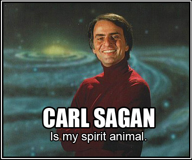 brown_hair clothed clothing crossed_arms detailed_background galaxy grin hair high_on_moon_rocks human_only humor male not_furry smile solo space spacescape spirit_animal sweater text topwear turtleneck unknown_artist carl_sagan human mammal english_text grandfathered_content image_macro impact_(font) lol_comments low_res meme