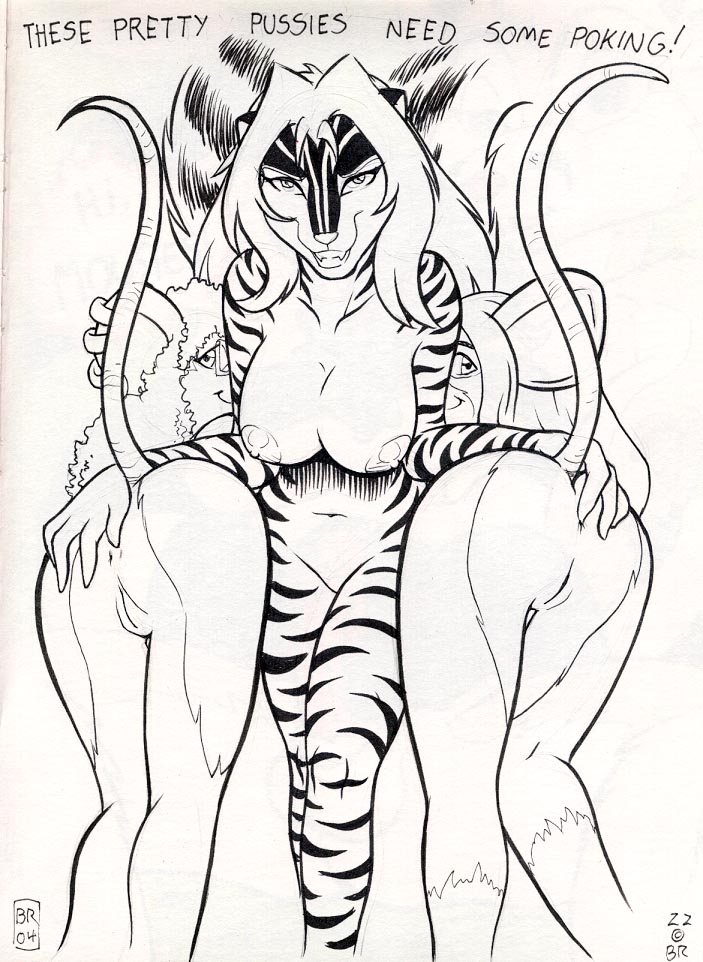 anthro anus bent_over breasts ear_piercing ear_ring female female/female fingering genitals grin group group_nudity hand_on_butt navel nipples piercing pussy ring_piercing smile striped_body stripes text trio max_blackrabbit mousey_love_girls zig_zag felid hybrid mammal mephitid mouse murid murine pantherine rodent skunk tiger english_text