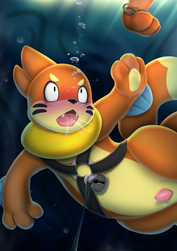 anthro asphyxiation bound cyanosis detailed_background disembodied_hand drowning duo erotic_asphyxiation genitals imminent_death key male panicked_look penis reaching_up snuff solo_focus taking_in_water underwater water revous nintendo pokemon buizel generation_4_pokemon pokemon_(species)