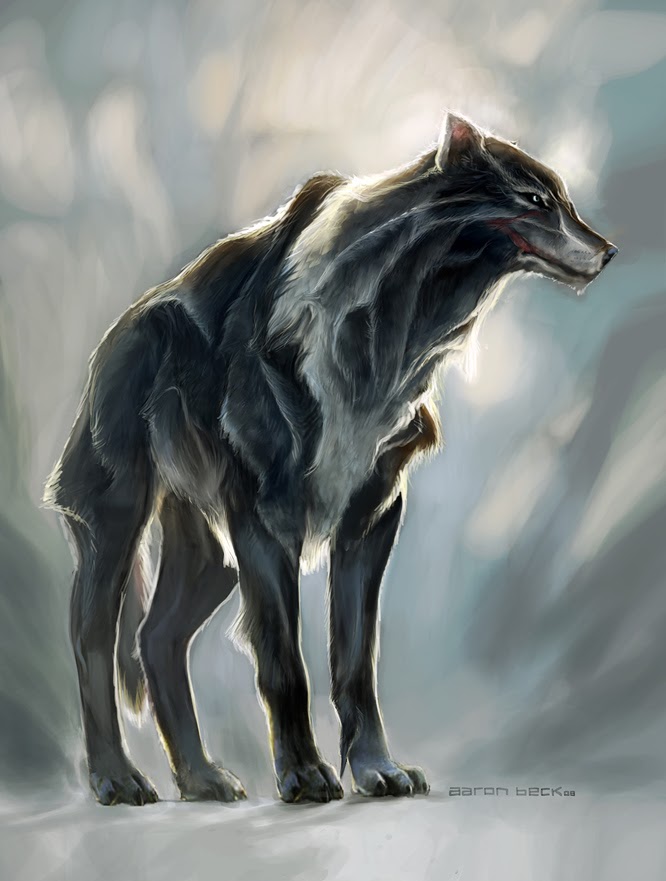 ambiguous_gender feral fur hair solo aaron_beck j._r._r._tolkien middle-earth_(tolkien) the_hobbit canid canine canis mammal warg wolf concept_art digital_media_(artwork) official_art