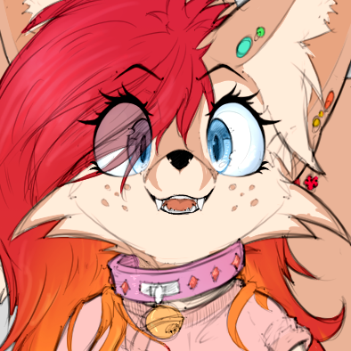 anthro big_collar blue_eyes blush clothed clothing collar eyelashes female fur hair long_ears looking_at_viewer oversized_collar red_hair smile solo teeth pawoo valerie_(pawoo) canid canine fennec_fox fox mammal true_fox digital_media_(artwork) headshot_portrait low_res portrait reaction_image