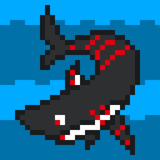 ambiguous_gender belly black_body feral multicolored_body red_eyes solo stripes two_tone_body underwater water white_belly unknown_artist zabu_sama fish marine shark 1:1 digital_media_(artwork) pixel_(artwork)