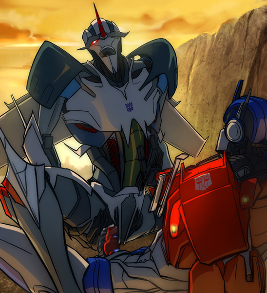 duo erection genitals machine male male/male not_furry open_mouth penis sex teeth sneefee hasbro takara_tomy transformers transformers_aligned_continuity transformers:_prime optimus_prime starscream humanoid robot seeker_(transformers)