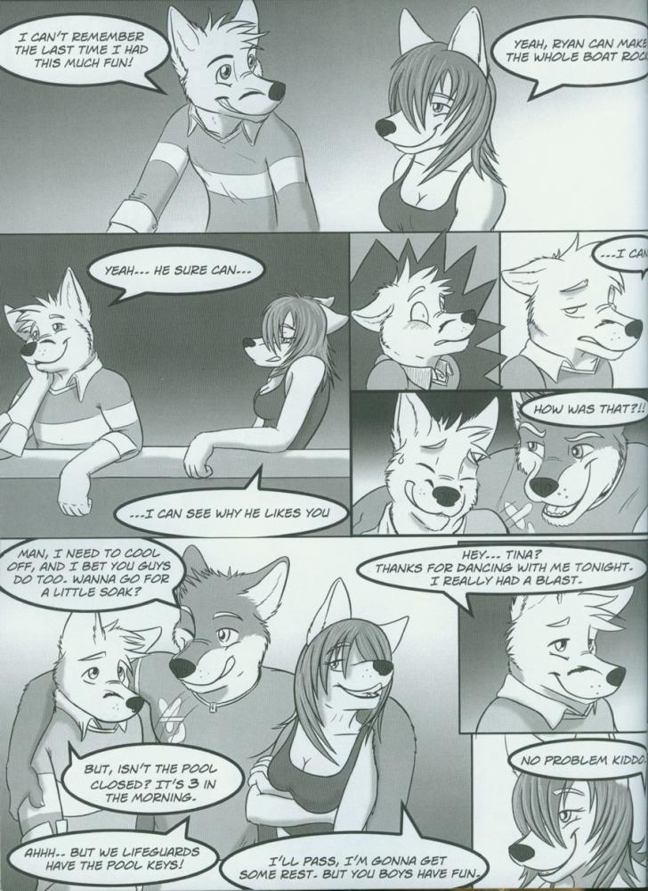 anthro boat breasts dialogue female group male text vehicle watercraft fluke motion_of_the_ocean elliot_(fluke) ryan_(fluke) canid canine mammal comic english_text greyscale monochrome